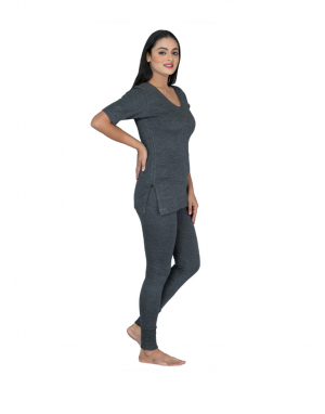 Women Inner Vest HS Combo Woolblend Thermal dark grey